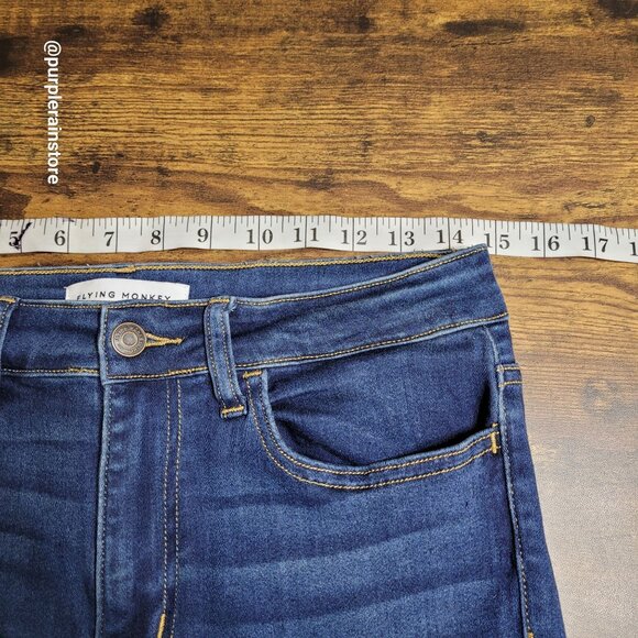 Flying Monkey Jeans 29 Skinny High Rise Soft Comfort Stretch Modal Medium Dark - Picture 5 of 11